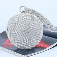 New High-grade Diamond Rhinestone Evening Bag Handmade Bag Spherical Wedding Handbags Luxury Retro Bling Banquet Bag for Women