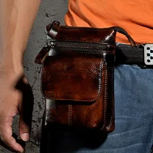 Мужская Вощеная сумка из натуральной кожи, сумка на пояс, высокое качество, поясная сумка, повседневная сумка через плечо, сумки-мессенджеры