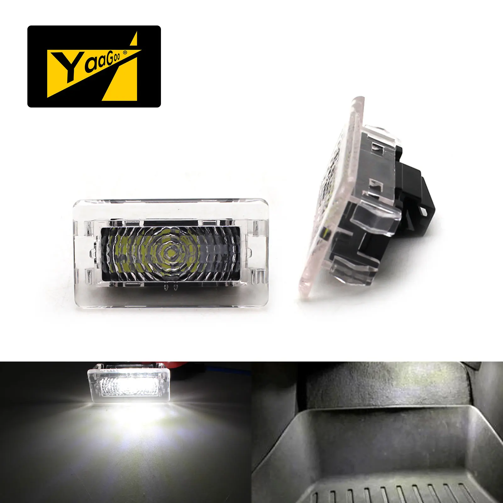 

YaaGoo For Tesla Model 3, S, and X LED (Clear Lens) High Output Interior Light Upgrade Kit (Pack of 2)