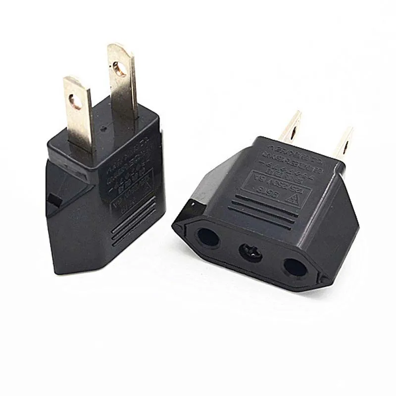 New EU Euro Europe To US USA Power Jack Wall Plug Converter Travel Adapter Us