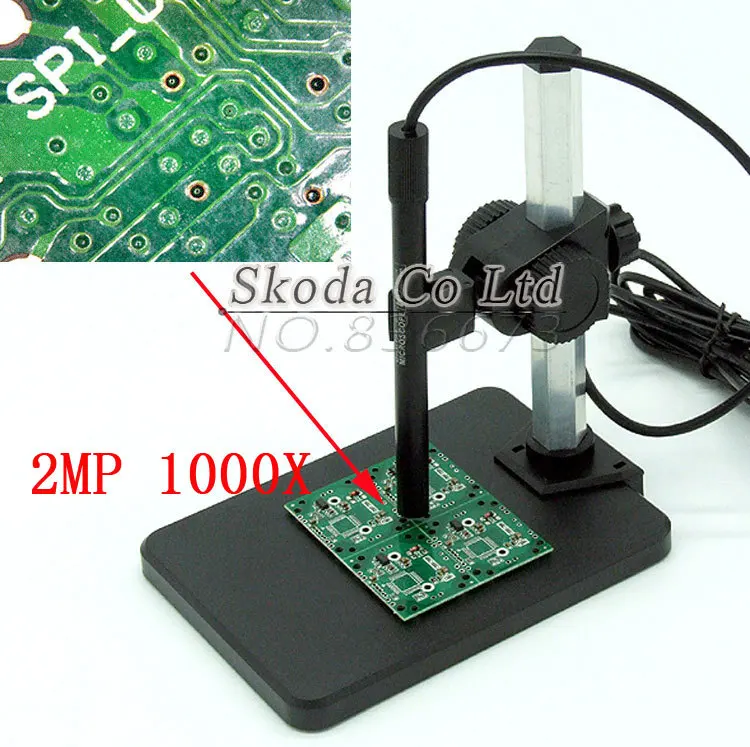  Envío gratis más reciente 1000X 6LED 2MP microscopio USB microscopio Digital soporte portátil Base 