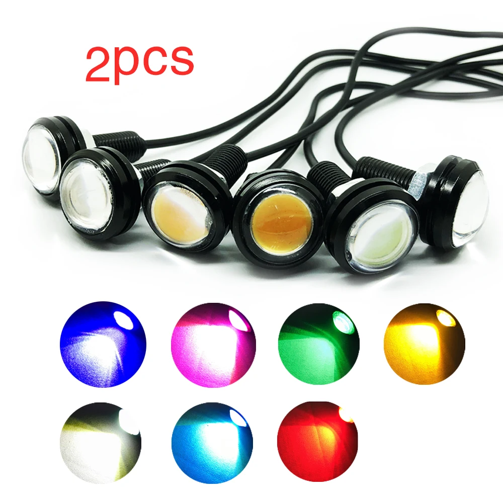 2pcs 23mm LED Strobe Eagle Eye Hawkeye Bulb Car Fog Daytime Reverse