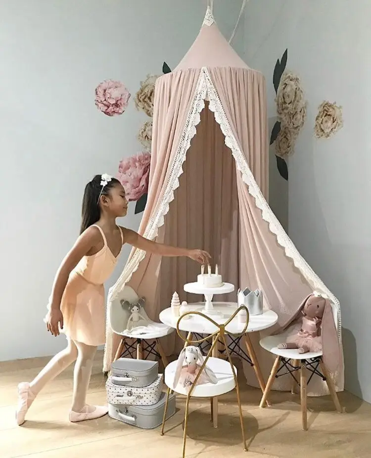 Us 35 9 40 Off Nursery Decoration Princess Cotton Powder Bed Curtains Kids Baldachin Crib Canopy Hanging Play Tent Reading Nook Room In Us 35 9 40 Off Nursery Decoration Princess Cotton Powder Bed Curtains Kids Baldachin Crib Canopy Hanging Play Tent Reading Nook Room In