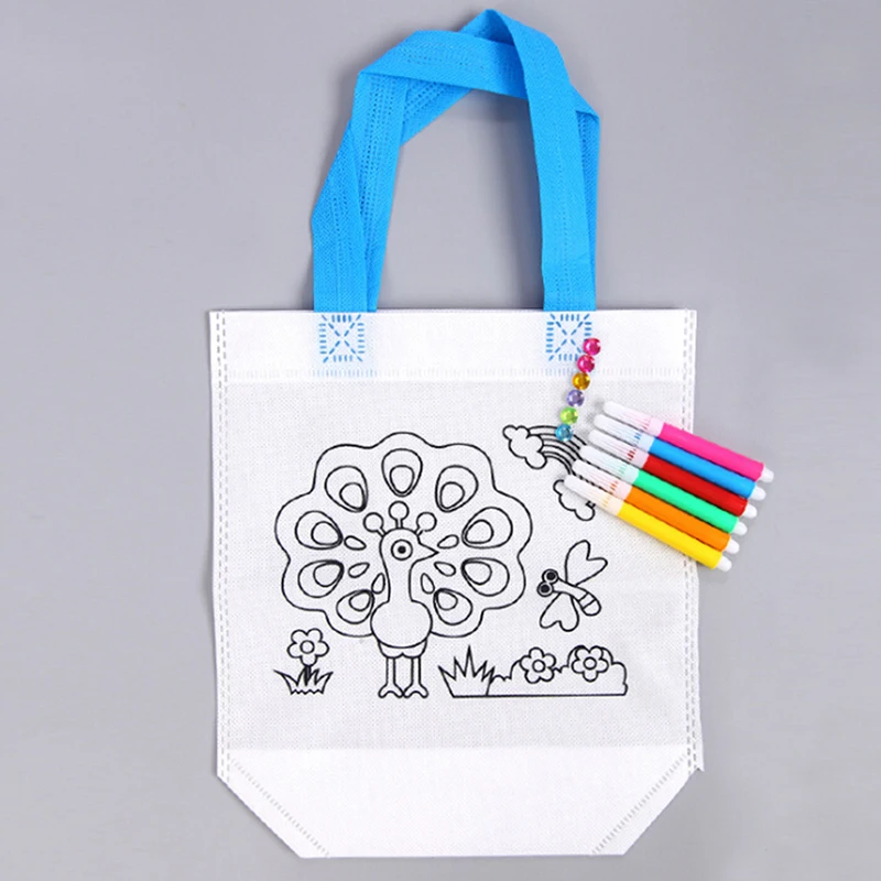 

1Pc Kids DIY Drawing Craft Color Bag Children Learning Educational Drawing Toys with Safe Watercolor pen for Baby Gifts Random