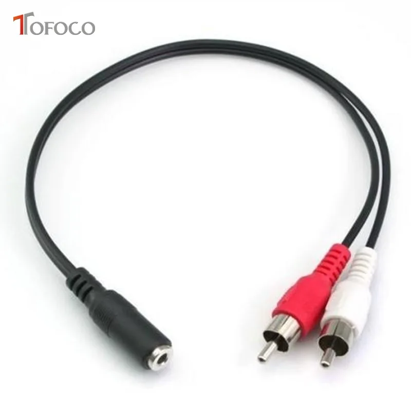 TOFOCO двойной 20 см RCA кабель стерео аудио видео адаптер 3 5 мм гнездо до 2RCA штекер Y