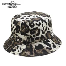 Новая мода лето леопард животное Панамы с принтами рыболовная Кепка для женщин и мужчин