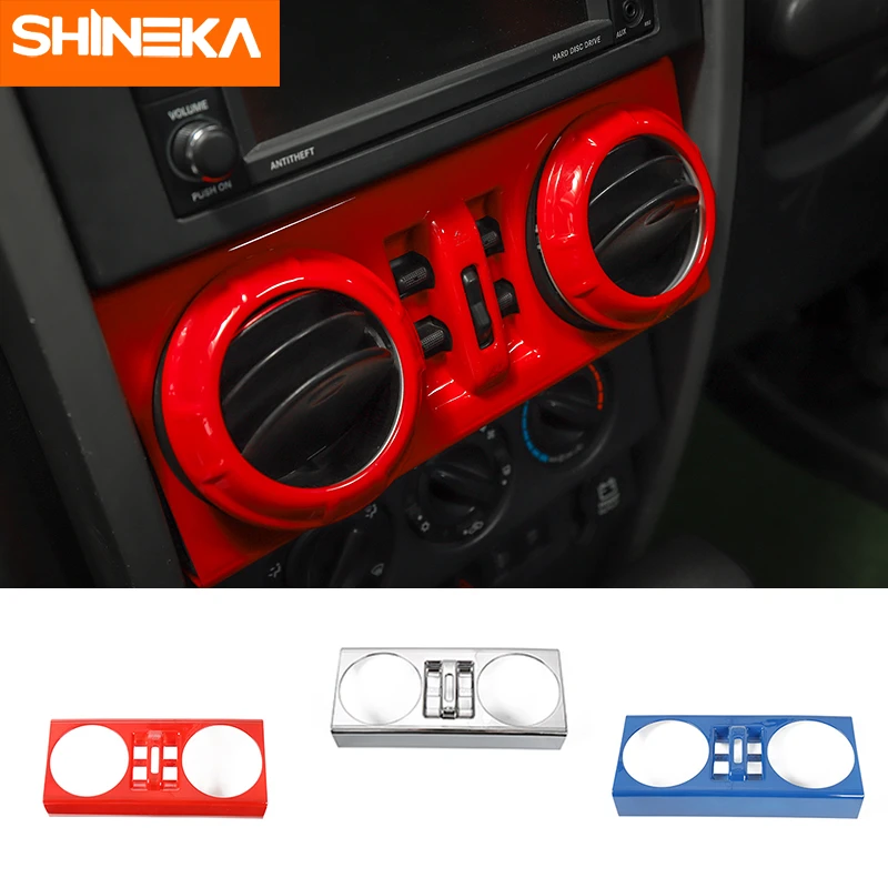 Us 21 45 16 Off Shineka Interior Accessories For Jeep Wrangler Jk 2007 2010 Car Window Lift Switch Button Decoration Trim Cover Frame Stickers In