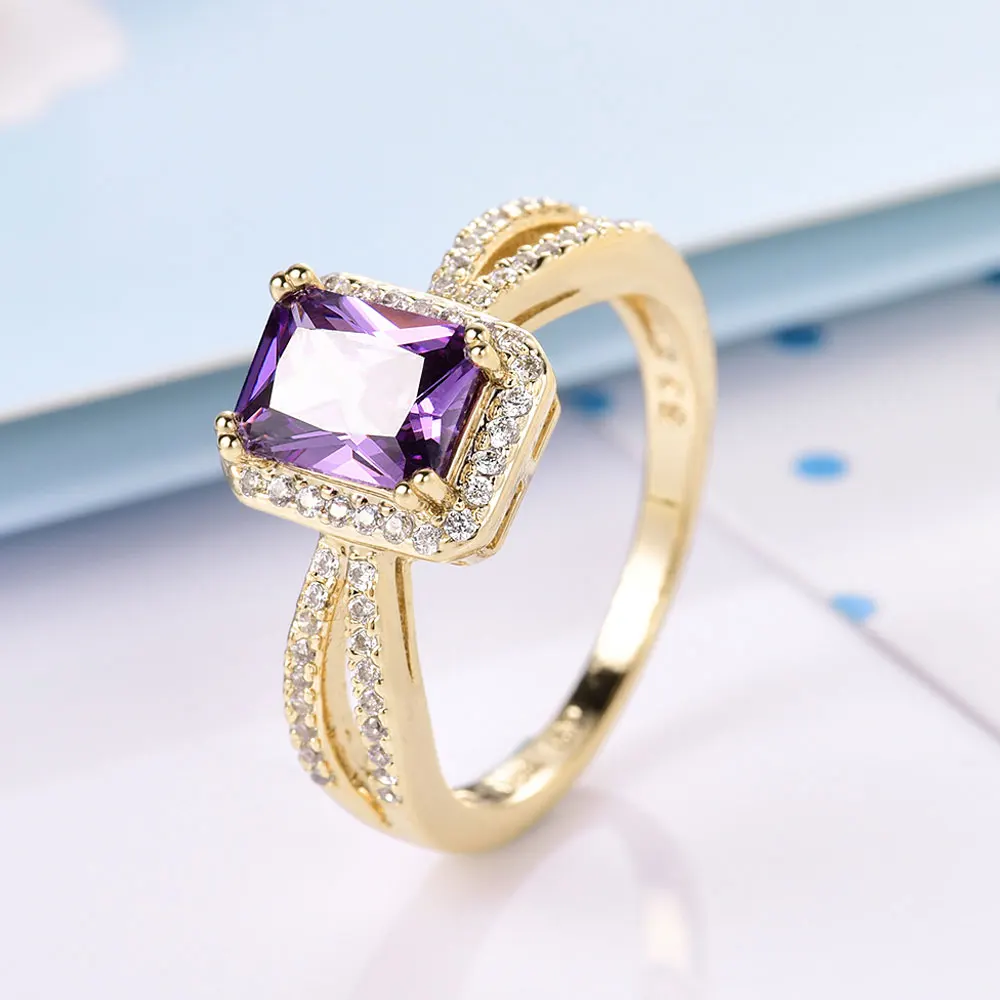 Moliam квадратный кубический циркон каменное кольцо для Для женщин Красный/Фиолетовый Кристалл палец Кольца Мода г. Мода украшения подарок mlr378/ mlr379