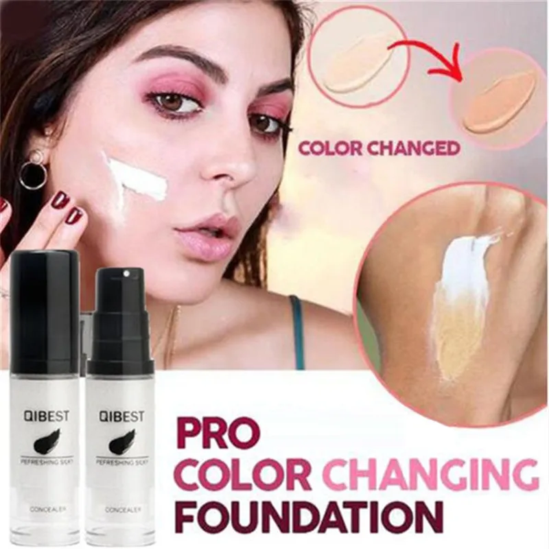 

1 Piece Color Changing Liquid Foundation Makeup Base Nude Face Cover Concealer Change To Your Skin Tone By Just Blending