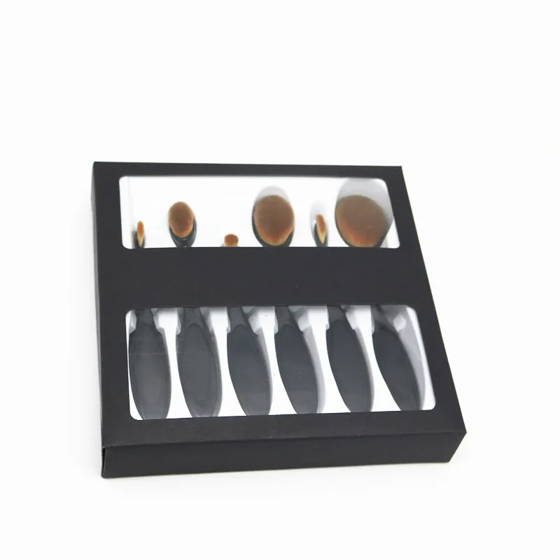 6pcs Oval Makeup Brushes Spoon Shanpe Brush Set Professional Toothbrush