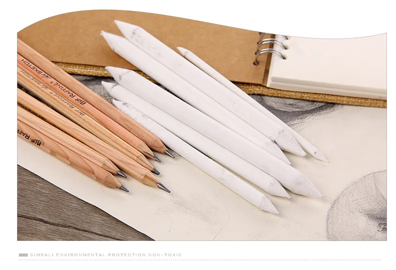 6pcs/set Blending Smudge Stump Stick Tortillon Sketch Art White Drawing Charcoal Sketcking Tool Rice Paper Pen Supplies