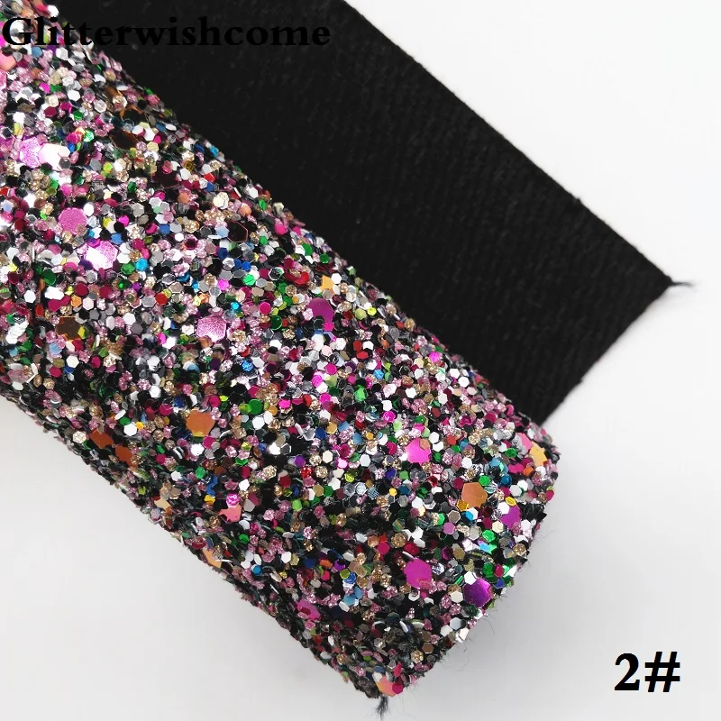 Glitterwishcome 30X134 см мини ролл с эффектом блестящей кожи Ткань Винил для Луки, GM010