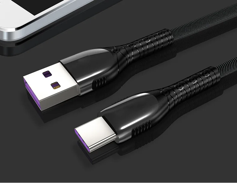 5A USB C быстрый заряд кабеля USB кабель для передачи данных из цинкового сплава синхронизация провод для Samsung Xiaomi Redmi Note 4 5 Android type c usb кабель