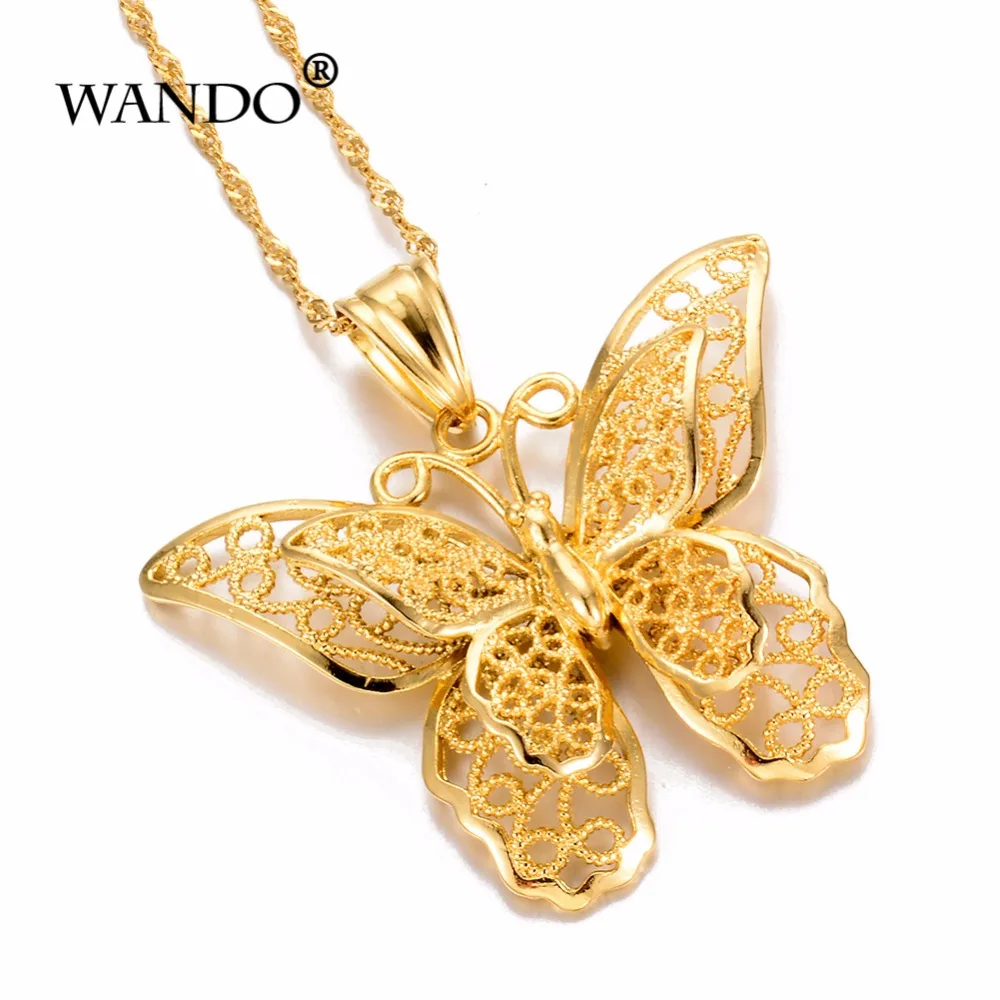 WANDO-Trendy-Butterfly-Charm-Necklace-pendant-gold-colour-water-wave-chain-for-women-African-Dubai-jewelry (1)