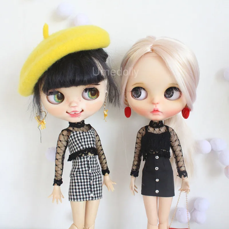 

1 Set 1/6 Neoblythe Doll's Outfits for Blyth, Licca, Azone, OB24 Doll Skirt + Sun-top + Shirts Clothes Accessories
