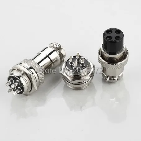 

2pcs 4 Pin Male & Female Wire Panel Connector GX16-4