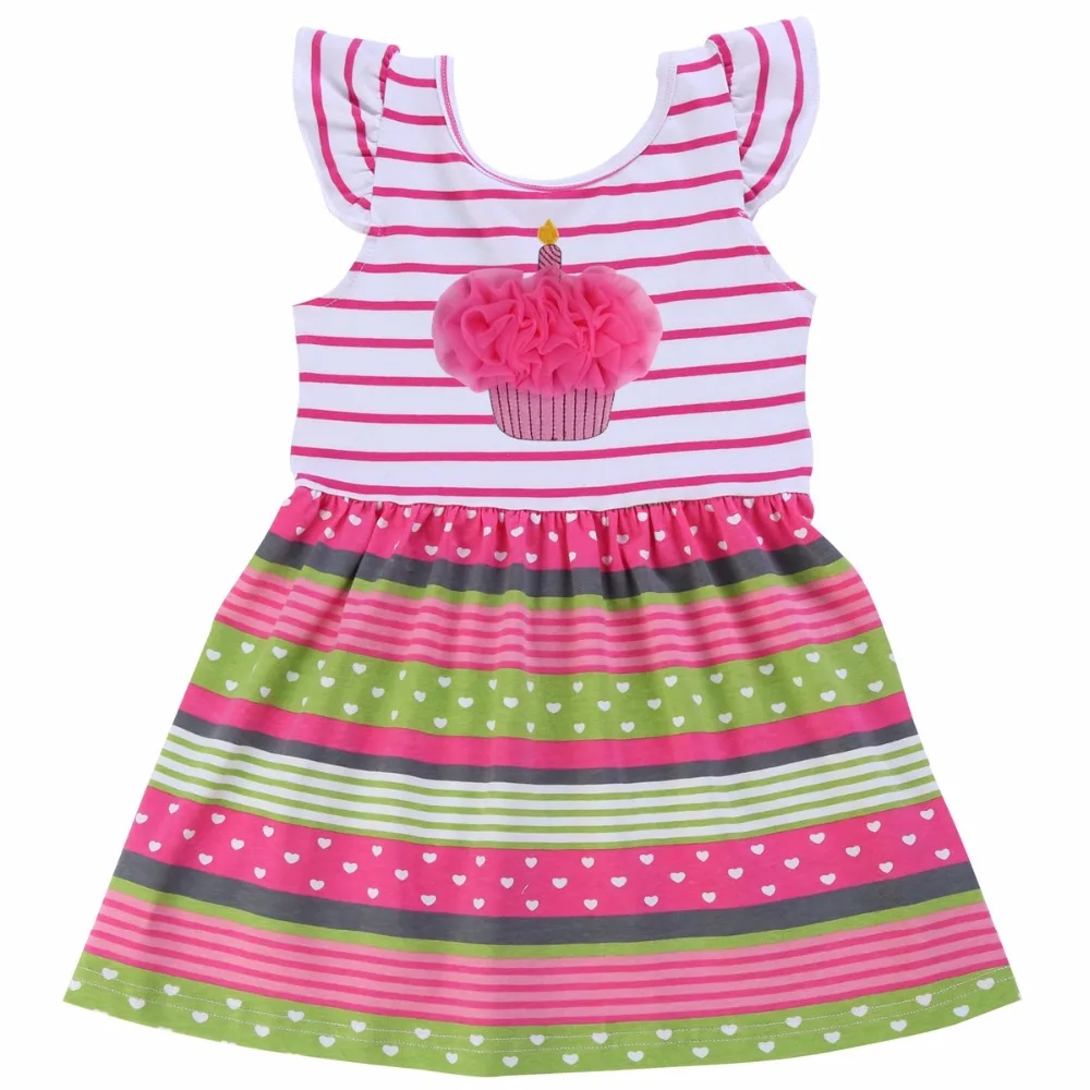 

Unicorn Princess Dress Floral Print Flying Sleeve Dress Cotton Summer Wedding Girls Dress;Teenage Children Baby Dresses Vestidos
