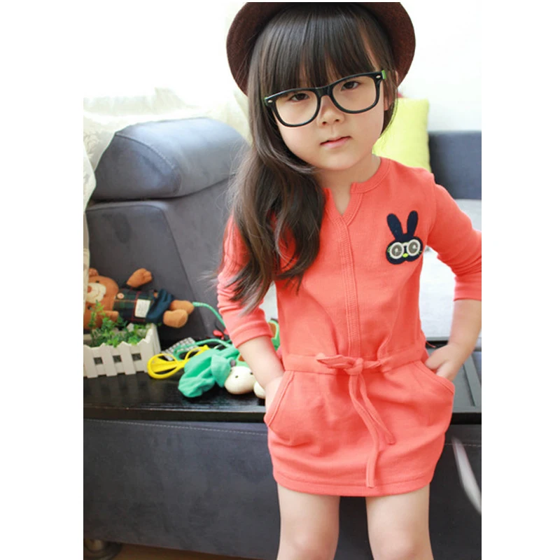 

The girl's clothes 2016 spring and autumn Dress new cartoon design 2-6 year old girl's clothing /Dress/ fashion new hot sale / D