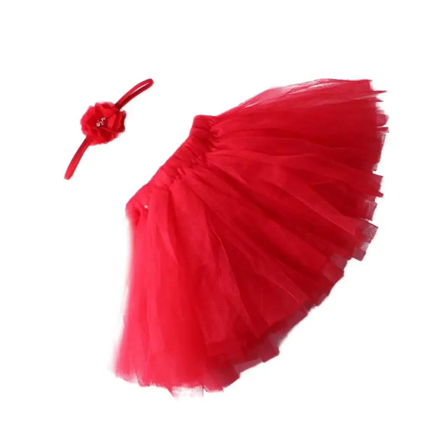 Для новорожденных Обувь для девочек Обувь для мальчиков юбка-пачка костюм наряды для фотосессий feb10 - Цвет: Red