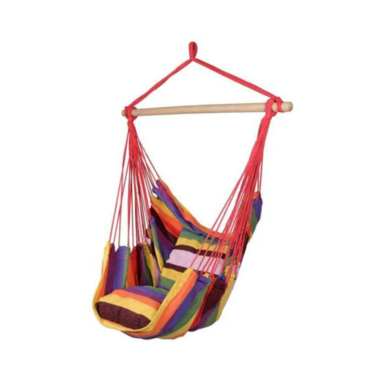 Hammock Chair Hanging Chair Swing Chair Seat For Indoor Outdoor Garden New(not include the wooden stick and Metal frame - Цвет: Not included pillow