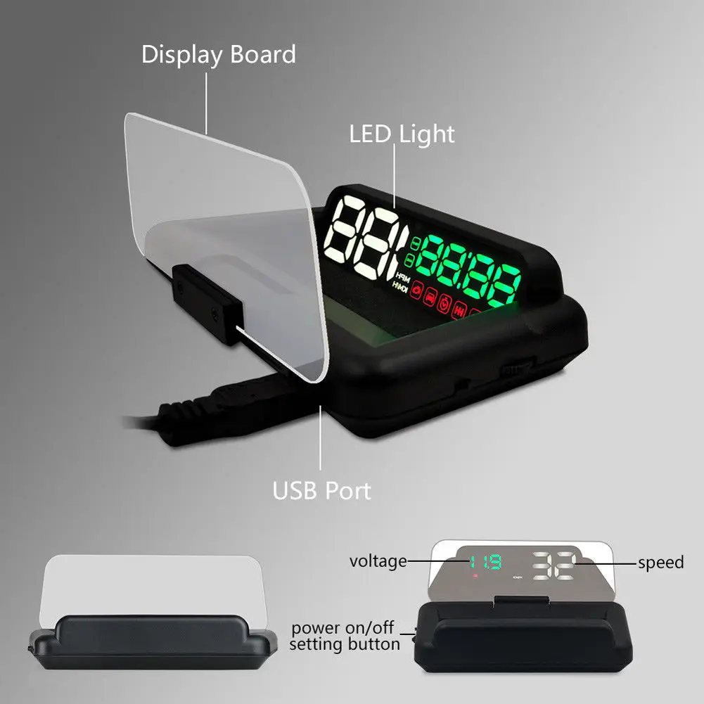 

Hot Sale C500 OBD2 Hud Head-Up Display With Mirror Projection Digital Car Speed Projector On-Board Computer Fuel Mileage