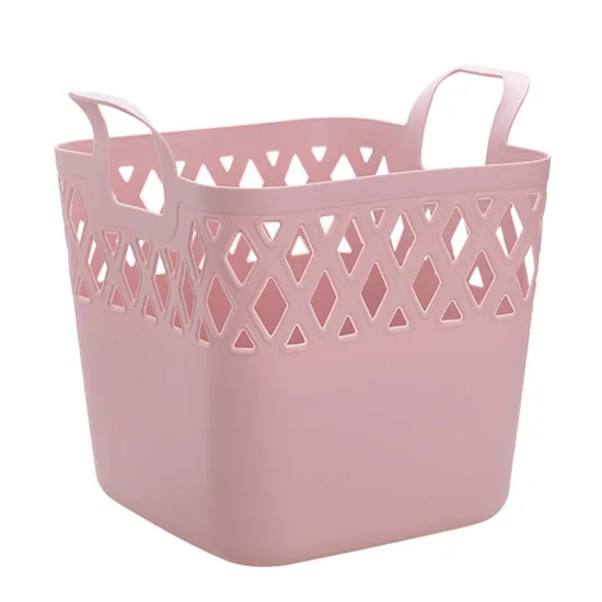 Квадратная пустотелая корзина для ванной комнаты, корзина для белья, пластиковая корзина для хранения одежды, корзина для хранения грязной одежды wx9211522 - Цвет: pink