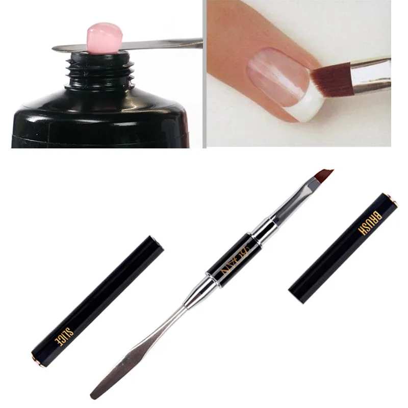 PolyGel Poly Gel UV Nail Brush French Tip Painting Dual ended Slice