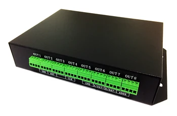 

AC90-220V T-400K sd card led pixel controller;programmable digital rgb led controller dimmer; 8ports output, max 6144pixels