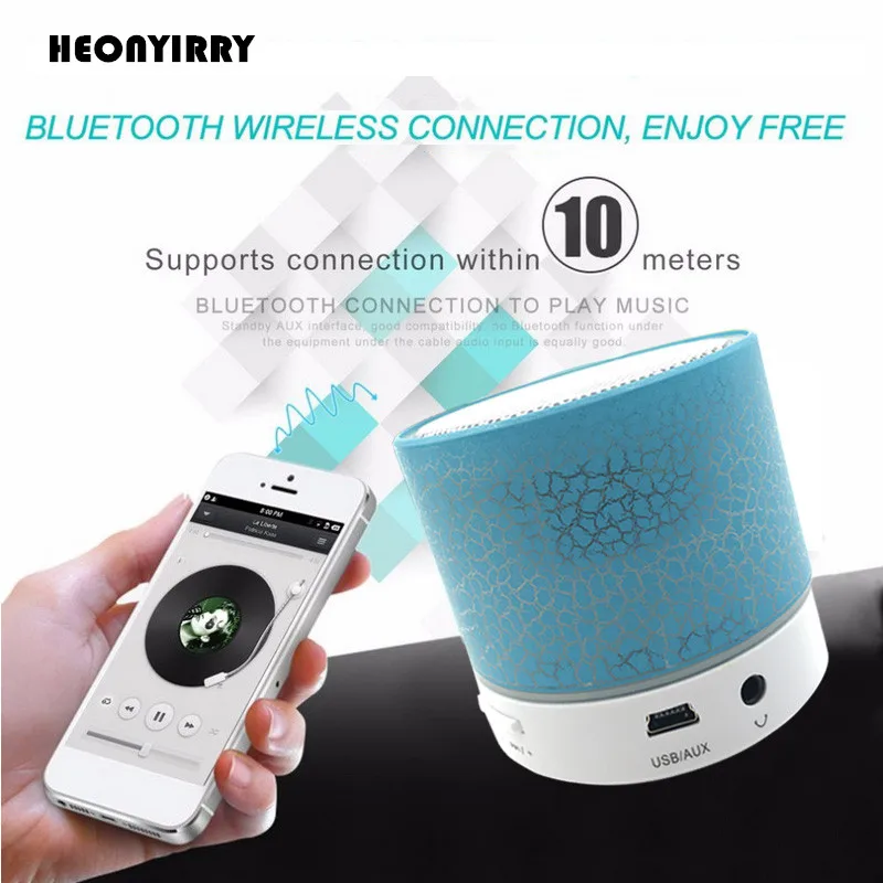 Светодиодный Bluetooth динамик мини динамики Портативная Беспроводная колонка с