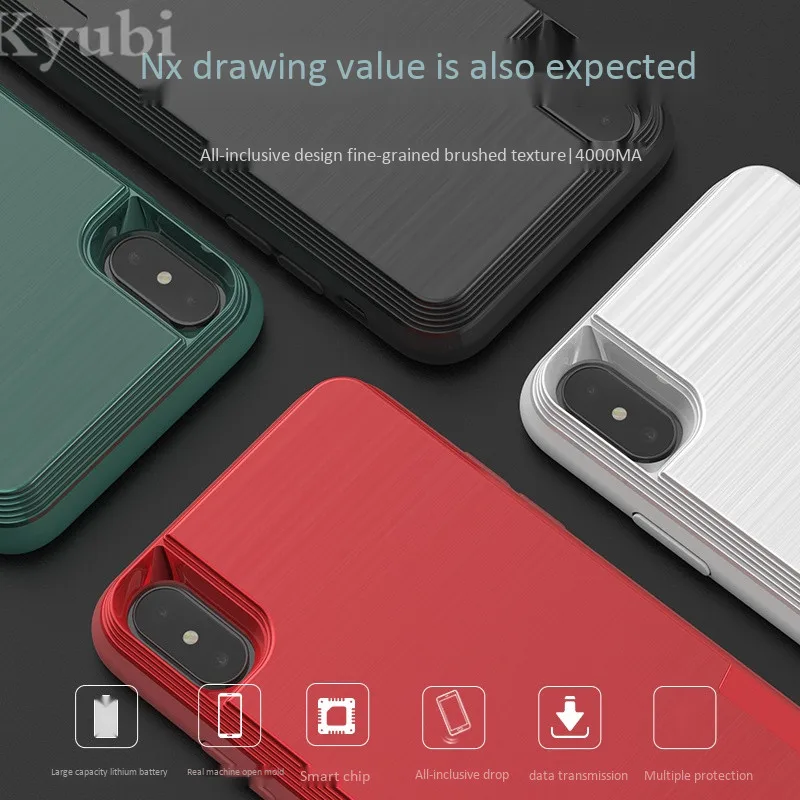 

Ultra Thin Portable Charging Case for iphone X XS 4000mAh Luxury External Battery Pack Backup Charger Case for iphone X 10 cover