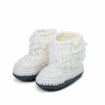 

Handmade Crochet Baby Shoes Girls Knitted Tassels Ankle Baby Boots Toddler Girl Boy Wool Snow Crib Shoes Socks Booties T0081