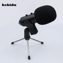 Kebidu USB 2,0 Микрофон 3,5 мм проводной вещательный конденсаторный микрофоны для компьютерное караоке усилитель для конференций ноутбук