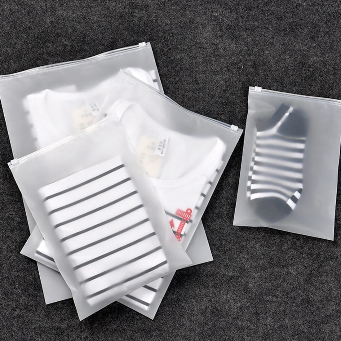 

Promotional outdoor home matte matte travel bag storage bag seal waterproof transparent Ziplock bag clothing bra shoes