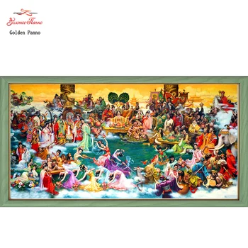 

Golden panno Religion pattern Cross Stitch Embroidery DMC 14CT 11CT print Canvas white religious Needlework icons kits Sets 07