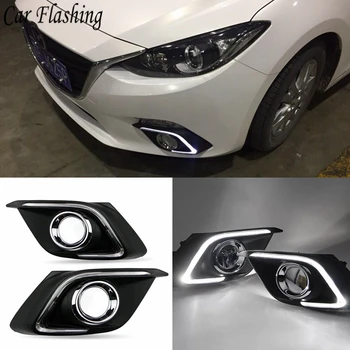 

Car Flashing For Mazda 3 Mazda3 Axela 2014 2015 2016 Driving DRL with turn signal Daytime Running Light fog lamp Relay Daylight