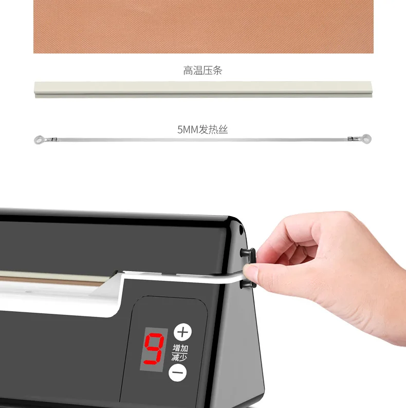 OLOEY 220V Plastic Sealer Sealing Machine bags Hand Pressure Packaging Machine for Home Kitchen 33*9*7cm