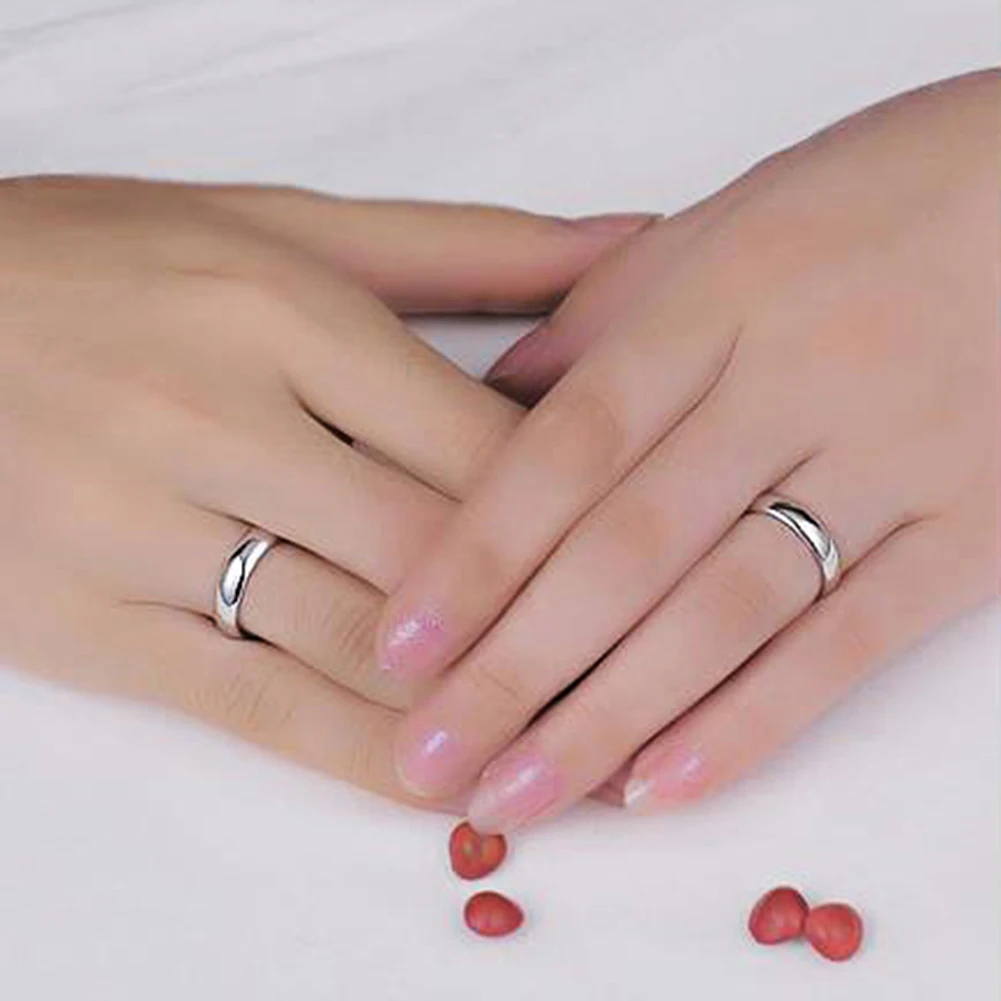 Fashion Women Men Titanium Steel Wedding Band Tail Ring Couple Finger Jewelry