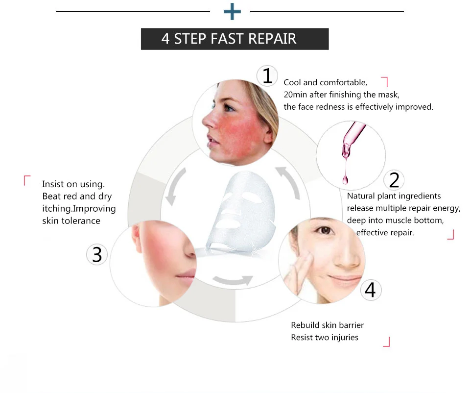 HEMEIEL Чувствительная ремонтная маска против акне маска для лица Осветление кожи лица Защита кожи от покраснения антиаллергическая маска для лечения