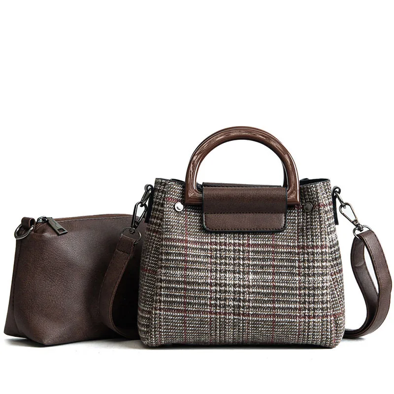 wool plaid handbags