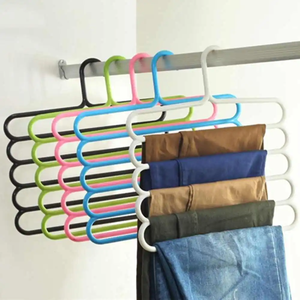 1Pc Multi-Purpose Five-layer Pants Hanger Tie Towels Clothes Rack Space Saving Home Organization 1Pc Multi-Purpose Five-layer Pants Hanger Tie Towels Clothes Rack Space Saving Home Organization