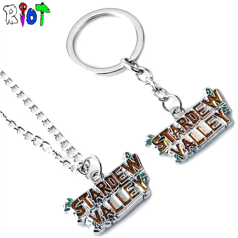 

Game Stardew Valley Letter Logo Necklace Metal Pendant Men Women Children Jewelry Alloy Keychain Charms Keyring Drop shipping