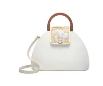 Pmsix женская сумка, роскошные сумки, женские сумки, дизайнерские кожаные сумки, модная сумка с вышивкой, женская кожаная сумка через плечо - Цвет: White