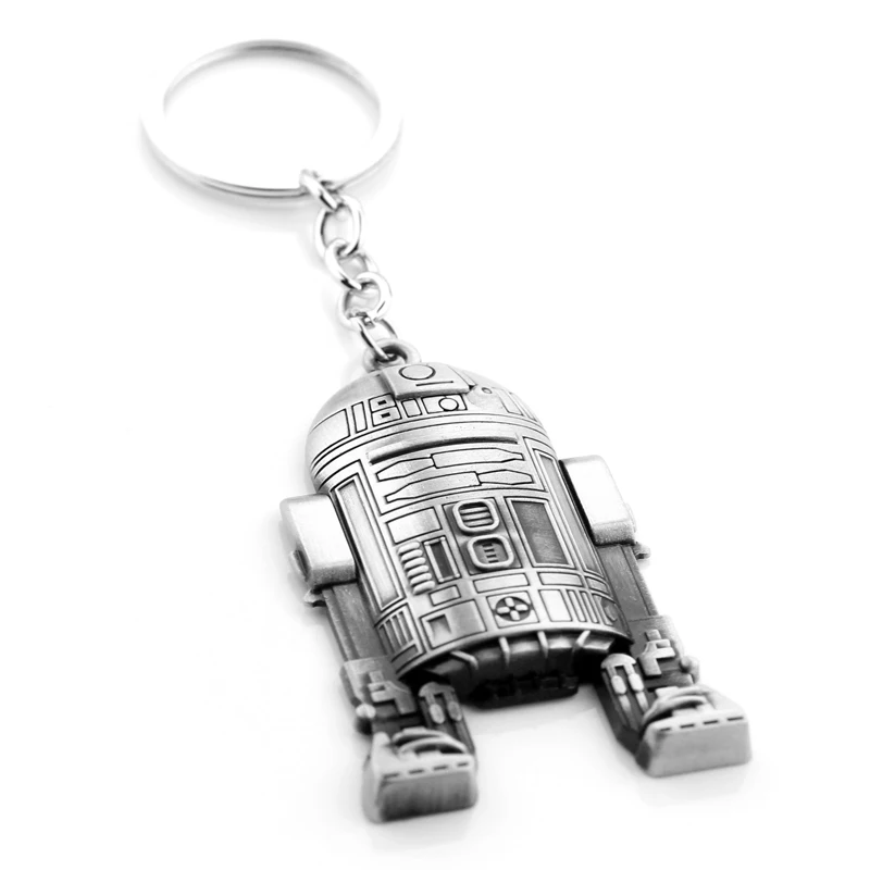 Star Wars Llavero de calidad superior el despertar de la fuerza-Llavero de aleación de R2 D 2 Robot Anime de dibujos animados de colección Llavero Chaveiro Star Wars Llavero de calidad superior el despertar de la fuerza-Llavero de aleación de R2 D 2 Robot Anime de dibujos animados de colección Llavero Chaveiro
