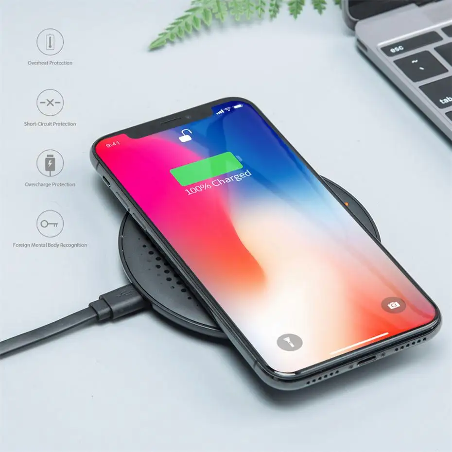 Romoss Wireless Charger for iPhone X 8 Plus 10W Wireless Charging for Samsung 9