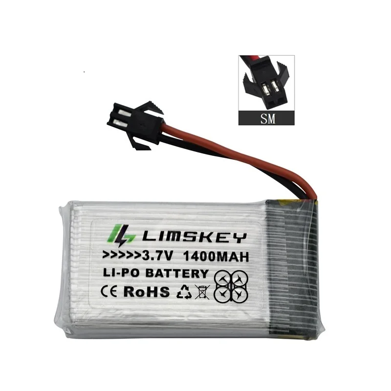 3,7 V 1400mAh литий-полимерный Батарея для SYMA X5 X5C X5S X5SW X5SC X5HW X5HC X5UW X5UC 3,7 v Батарея для 3,7 v 1400 мА/ч, Перезаряжаемые батареи - Цвет: Черный