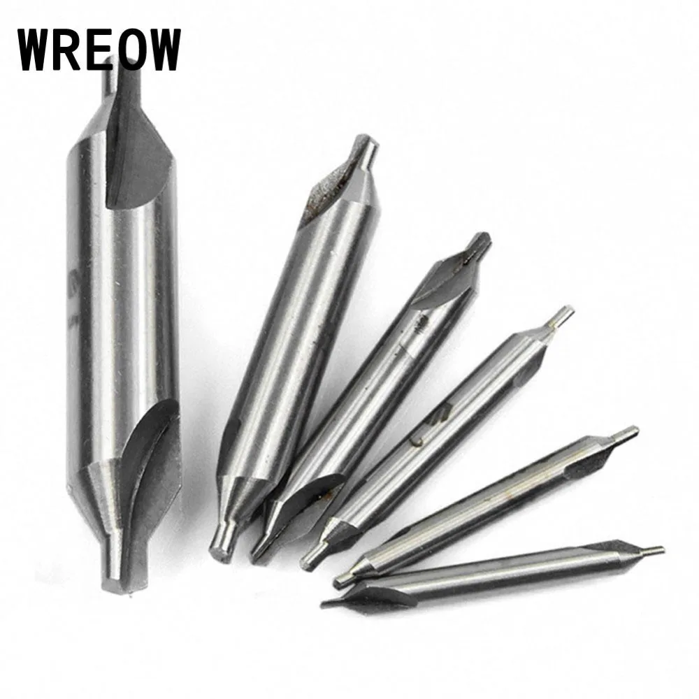 

6pc/set Combined HSS Combined Center Spotting Drill Countersink Bit Lathe Mill Tackle High Speed Tool Set 5/3/2.5/2/1.5/1mm