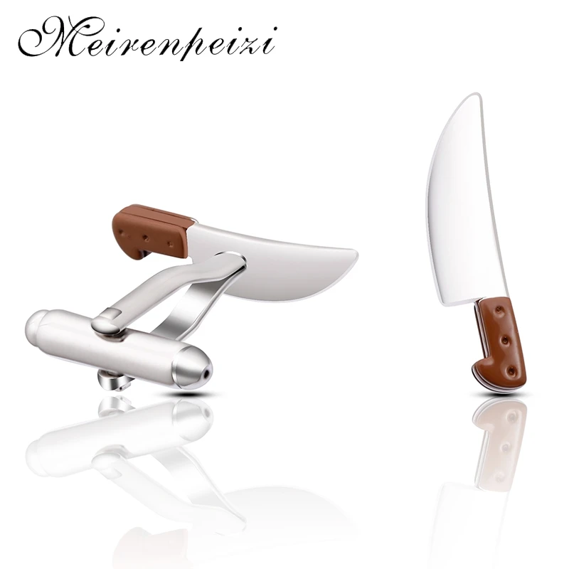 

New copper silver cufflinks kitchen knife cufflinks men's and women's shirts party practical luxury fashion jewelry