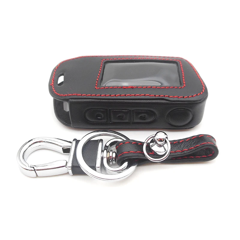

Leather Starline A93 Car Key Case for A39 A63 Two Way Car Alarm Remote Controller A93 LCD Transmitter KeyChain