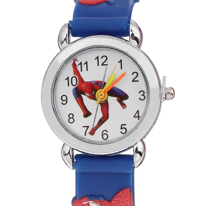Горячая Распродажа, часы с человеком-пауком, Детские Мультяшные часы, Детские крутые кварцевые часы с 3D резиновым ремешком, часы в подарок, Relojes Relogio