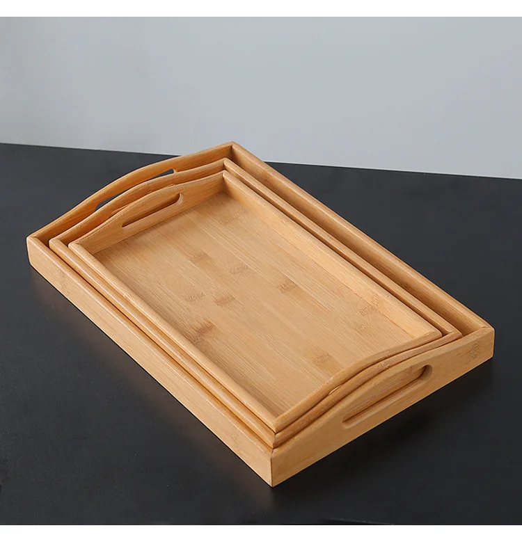 Бамбуковый и деревянный поддон прямоугольная бамбуковая пластина для лоток для сухих фруктов Бытовая стеклянная чашка для получения посуды чайный поднос
